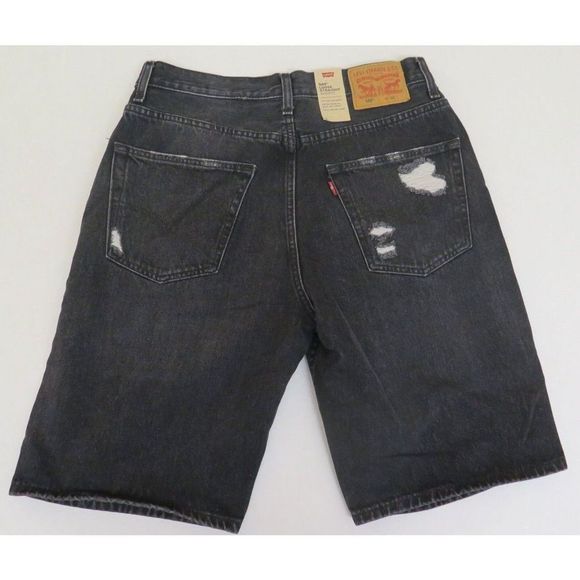 Levi's 569 Men's Sz 32 Black Loose Straight Denim Shorts - Picture 2 of 5